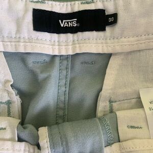 Vans White and Green Shorts